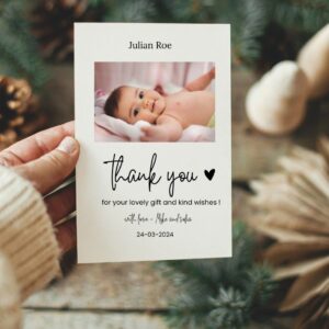 Baby shower thank you cards with photo